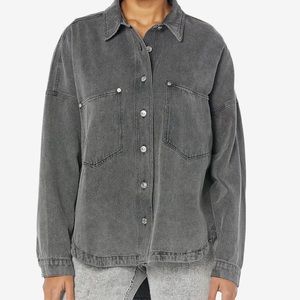 NWT Steve Madden Black Oversized Denim Shacket Jacket Shirt Small